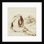 Ink Drawing of a Male Bather by Guercino