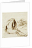 Ink Drawing of a Male Bather by Guercino