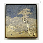 A Roironuri Ground Suzuribako with Bevelled Corners and Cover Decorated in Gold and Silver by Anonymous