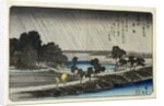 19th Century Woodblock Print with River Scene by Utagawa Hiroshige