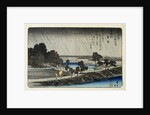 19th Century Woodblock Print with River Scene by Utagawa Hiroshige
