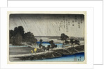 19th Century Woodblock Print with River Scene by Utagawa Hiroshige
