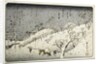 Evening Snow at Asuka-yama from the Series Eight Views of the Suburbs of Edo by Hiroshige Utagawa