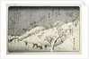 Evening Snow at Asuka-yama from the Series Eight Views of the Suburbs of Edo by Hiroshige Utagawa