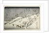 Evening Snow at Asuka-yama from the Series Eight Views of the Suburbs of Edo by Hiroshige Utagawa