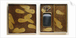 Lacquer Namban Suzuribako Decorated in Gold, Silver, Red and Black, with the Interior of the Cover Decorated with Feathers Scattered on a Gyobu-Nashiji Ground by Anonymous