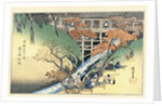 Red Maple Leaves at Tsuten Bridge, from the Series Famous Places of Kyoto by Utagawa Hiroshige