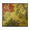Japanese Screen with Trees and Flowering Plants by Anonymous