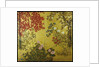 Japanese Screen with Trees and Flowering Plants by Anonymous