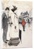 Book Illustration Showing a Street Scene with a Couple Waiting for a Trolley by Theophile Alexandre Steinlen