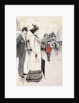 Book Illustration Showing a Street Scene with a Couple Waiting for a Trolley by Theophile Alexandre Steinlen