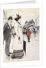Book Illustration Showing a Street Scene with a Couple Waiting for a Trolley by Theophile Alexandre Steinlen