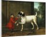 A Monkey Wearing a Crimson Livery Dancing with a Poodle on the Terrace of a Country House by John Wootton