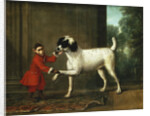 A Monkey Wearing a Crimson Livery Dancing with a Poodle on the Terrace of a Country House by John Wootton