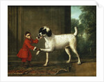 A Monkey Wearing a Crimson Livery Dancing with a Poodle on the Terrace of a Country House by John Wootton