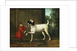 A Monkey Wearing a Crimson Livery Dancing with a Poodle on the Terrace of a Country House by John Wootton