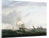 Painting of a Frigate, a Paddlesteamer, and a Dutch Smallcraft in the Downs by Henry Moses