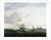 Painting of a Frigate, a Paddlesteamer, and a Dutch Smallcraft in the Downs by Henry Moses