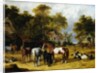 Horses, Cattle, Pigs and Chickens in a Farmyard by John Frederick Herring