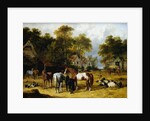 Horses, Cattle, Pigs and Chickens in a Farmyard by John Frederick Herring