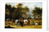 Horses, Cattle, Pigs and Chickens in a Farmyard by John Frederick Herring