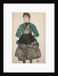 Woman in a Green Blouse with a Muff by Egon Schiele