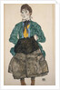Woman in a Green Blouse with a Muff by Egon Schiele