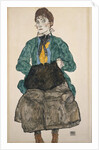 Woman in a Green Blouse with a Muff by Egon Schiele