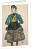 Woman in a Green Blouse with a Muff by Egon Schiele