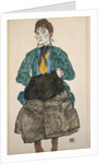 Woman in a Green Blouse with a Muff by Egon Schiele