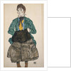 Woman in a Green Blouse with a Muff by Egon Schiele