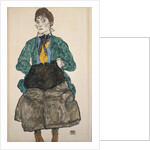 Woman in a Green Blouse with a Muff by Egon Schiele