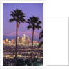 Two Palm Trees with Distant Los Angeles by Anonymous
