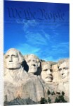Preamble to US Constitution Above Mount Rushmore by Anonymous