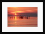 Silhouetted Fishing Net at Sunset by Anonymous