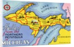 Map of Michigan's Northern Peninsula by Anonymous
