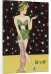 Drawing of Woman in Green Outfit by Anonymous