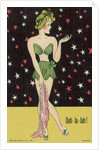 Drawing of Woman in Green Outfit by Anonymous