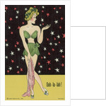 Drawing of Woman in Green Outfit by Anonymous