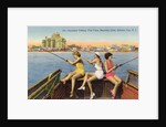 Women Fishing on Back of Boat by Anonymous