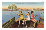 Women Fishing on Back of Boat by Anonymous