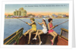 Women Fishing on Back of Boat by Anonymous