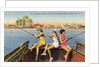 Women Fishing on Back of Boat by Anonymous