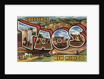 Greetings from Taos, New Mexico Postcard by Anonymous