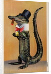 Postcard of Alligator in Top Hat and Bow Tie by Anonymous