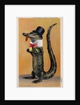 Postcard of Alligator in Top Hat and Bow Tie by Anonymous