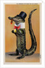 Postcard of Alligator in Top Hat and Bow Tie by Anonymous