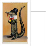 Postcard of Alligator in Top Hat and Bow Tie by Anonymous