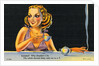 Cartoon of Woman Drinking Tea by Anonymous