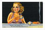 Cartoon of Woman Drinking Tea by Anonymous